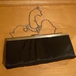 Black satin Gunne Sax clutch